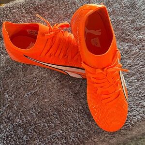 Puma Neon Orange Athletic Cleats